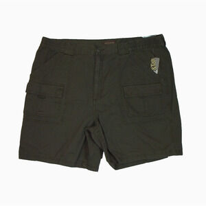 Great Northwest Men’s Cargo Shorts Size 46‎ Elastic Waist 100% Cotton Green NWT
